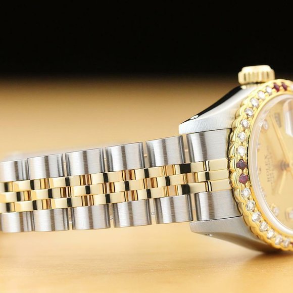 Sale! Rolex Ladies Ruby 18k Datejust Watch - Picture 6 of 8